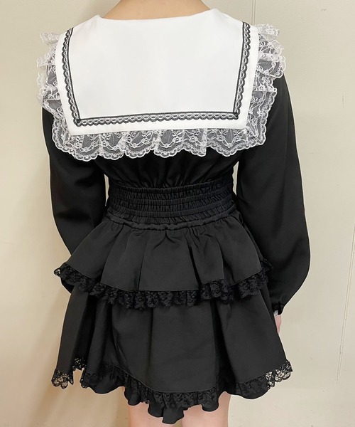 MA*RS(アメーバーマーズ)の「クロス刺繍3段フリルセットアップ 2点SET(セットアップ・レディース・ブラック/グレー/ブラック×ホワイト・FREE)」の16枚目の写真