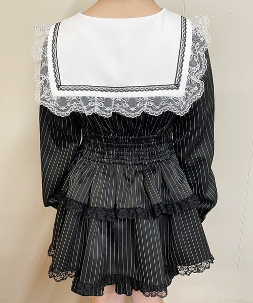 MA*RS(アメーバーマーズ)の「クロス刺繍3段フリルセットアップ 2点SET(セットアップ・レディース・ブラック/グレー/ブラック×ホワイト・FREE)」の20枚目の写真