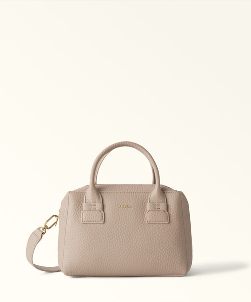 FURLA(フルラ)の「フルラ カプリッチョ(Capriccio) サッチェルバッグ M(ハンドバッグ・メンズ・ライトベージュ/ライトグレー/ブラック・ONE SIZE)」の3枚目の写真