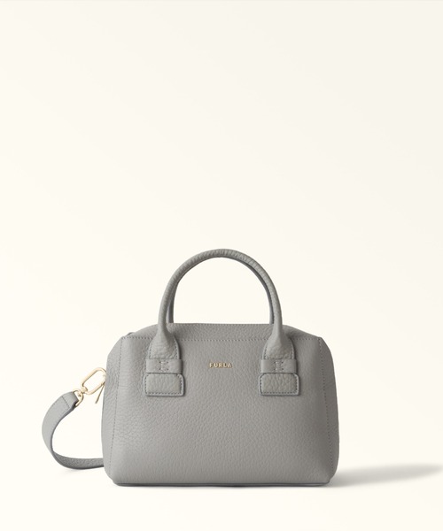 FURLA(フルラ)の「フルラ カプリッチョ(Capriccio) サッチェルバッグ M(ハンドバッグ・メンズ・ライトベージュ/ライトグレー/ブラック・ONE SIZE)」の1枚目の写真