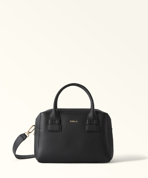 FURLA(フルラ)の「フルラ カプリッチョ(Capriccio) サッチェルバッグ M(ハンドバッグ・メンズ・ライトベージュ/ライトグレー/ブラック・ONE SIZE)」の2枚目の写真