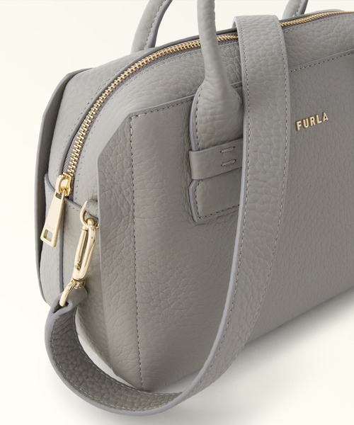 FURLA(フルラ)の「フルラ カプリッチョ(Capriccio) サッチェルバッグ M(ハンドバッグ・メンズ・ライトベージュ/ライトグレー/ブラック・ONE SIZE)」の5枚目の写真