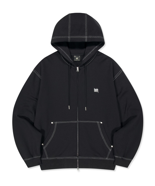 BROWNBREATH（ブラウンブレス）の「ステッチタグフードジップアップ（パーカー・レディース・ブラック/オートミール/イエロー・SMALL/MEDIUM/LARGE/X-LARGE）」の2枚目の写真