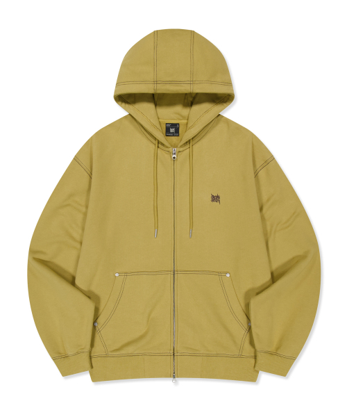 BROWNBREATH（ブラウンブレス）の「ステッチタグフードジップアップ（パーカー・レディース・ブラック/オートミール/イエロー・SMALL/MEDIUM/LARGE/X-LARGE）」の5枚目の写真
