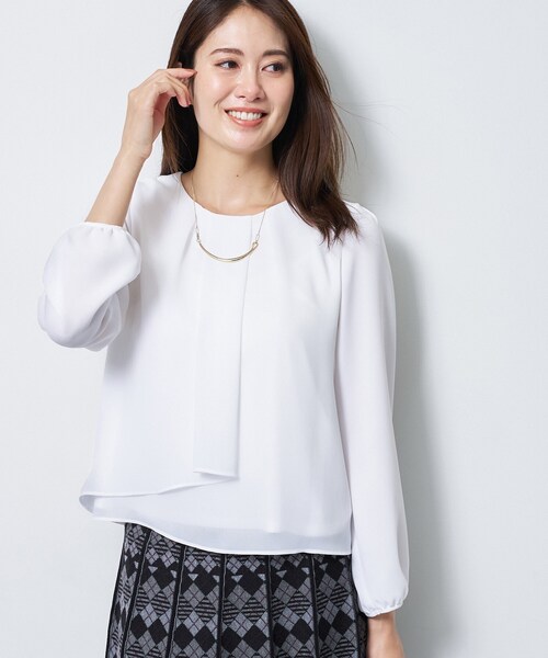 Reflect(リフレクト)の「【SS-4Lサイズ/通勤/セレモニー】クルーネック シフォンブラウス(シャツ/ブラウス・レディース・サックスブルー/ホワイト/ブラック・05/11/09/07/17/15 /13)」の19枚目の写真