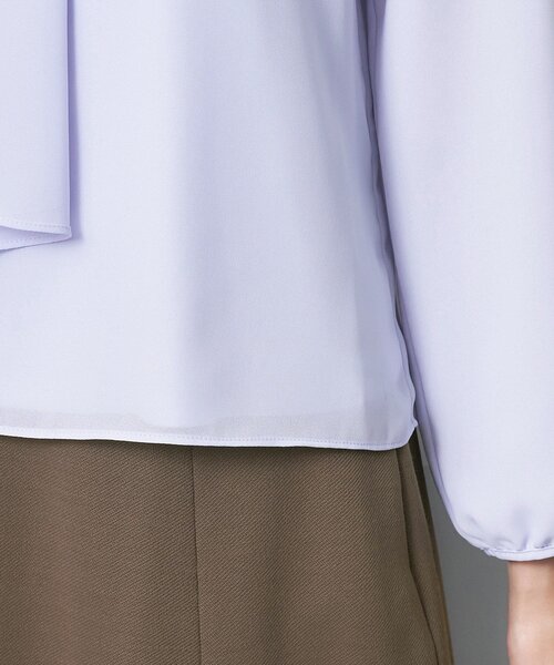 Reflect(リフレクト)の「【SS-4Lサイズ/通勤/セレモニー】クルーネック シフォンブラウス(シャツ/ブラウス・レディース・サックスブルー/ホワイト/ブラック・05/11/09/07/17/15 /13)」の6枚目の写真