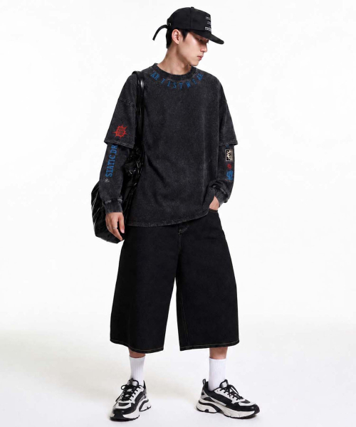 ARTISTWEAR(アーティストウェア)の「ミッドナイト スタティック レイヤード 長袖Tシャツ(Tシャツ/カットソー・レディース・ブラック・SMALL/MEDIUM/LARGE/X-LARGE/XX-LARGE)」の5枚目の写真