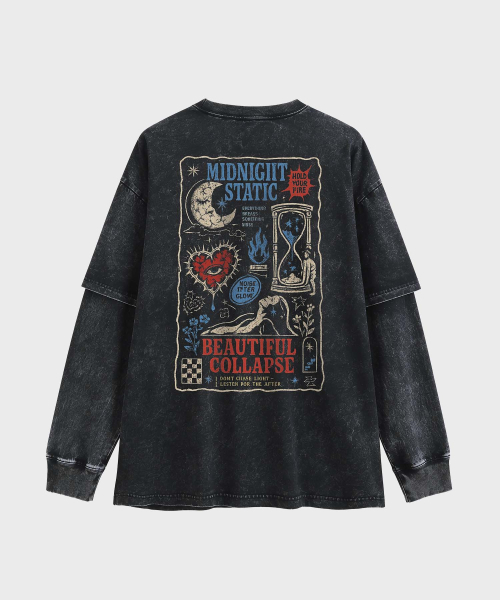 ARTISTWEAR(アーティストウェア)の「ミッドナイト スタティック レイヤード 長袖Tシャツ(Tシャツ/カットソー・レディース・ブラック・SMALL/MEDIUM/LARGE/X-LARGE/XX-LARGE)」の7枚目の写真