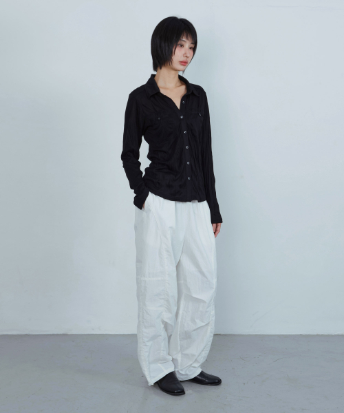 KIJIKO（キジコ）の「ke619. ハトメ折りたたみナイロンパンツ ホワイト（スウェットパンツ・レディース・その他・FREE）」の3枚目の写真