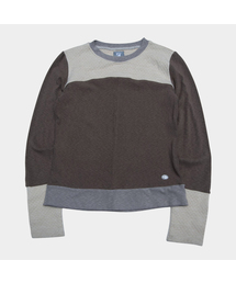 カラー レイヤード ロゴ ラウンドネック ベーシック ロングスリーブ Tシャツ _2COLOR