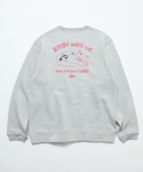 CHUMS(チャムス)の「CHUMS/チャムス 別注 キャッツ ミーツ ブービー スウェット / Cats Meets BOOBY SWT(スウェット・メンズ・グレー/ブラック/ナチュラル・X-LARGE/LARGE/MEDIUM/SMALL)」の5枚目の写真