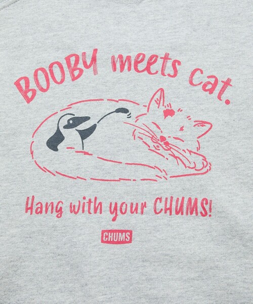 CHUMS(チャムス)の「CHUMS/チャムス 別注 キャッツ ミーツ ブービー スウェット / Cats Meets BOOBY SWT(スウェット・メンズ・グレー/ブラック/ナチュラル・X-LARGE/LARGE/MEDIUM/SMALL)」の7枚目の写真