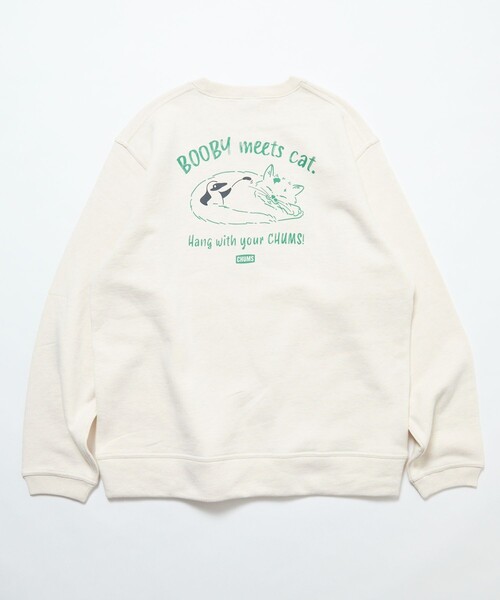 CHUMS(チャムス)の「CHUMS/チャムス 別注 キャッツ ミーツ ブービー スウェット / Cats Meets BOOBY SWT(スウェット・メンズ・グレー/ブラック/ナチュラル・X-LARGE/LARGE/MEDIUM/SMALL)」の9枚目の写真