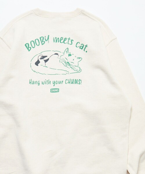CHUMS(チャムス)の「CHUMS/チャムス 別注 キャッツ ミーツ ブービー スウェット / Cats Meets BOOBY SWT(スウェット・メンズ・グレー/ブラック/ナチュラル・X-LARGE/LARGE/MEDIUM/SMALL)」の10枚目の写真