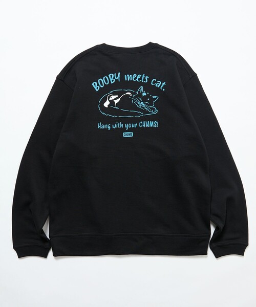 CHUMS(チャムス)の「CHUMS/チャムス 別注 キャッツ ミーツ ブービー スウェット / Cats Meets BOOBY SWT(スウェット・メンズ・グレー/ブラック/ナチュラル・X-LARGE/LARGE/MEDIUM/SMALL)」の12枚目の写真