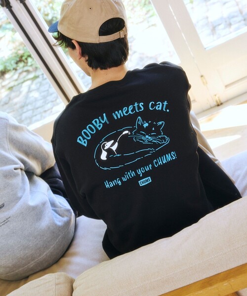 CHUMS(チャムス)の「CHUMS/チャムス 別注 キャッツ ミーツ ブービー スウェット / Cats Meets BOOBY SWT(スウェット・メンズ・グレー/ブラック/ナチュラル・X-LARGE/LARGE/MEDIUM/SMALL)」の22枚目の写真