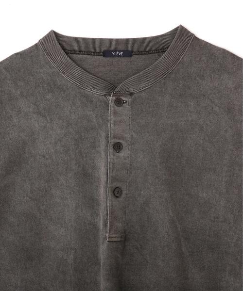 YLEVE(イレーヴ)の「YLEVE / OPEN END COTTON PIGMENT DYE HENRY NECK PULL OVER(Tシャツ/カットソー・メンズ・グレー/ホワイト・5)」の11枚目の写真