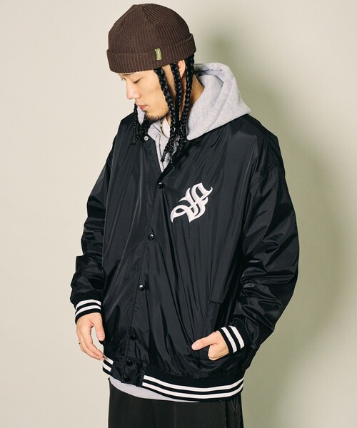 Subciety(サブサエティ)の「Nylon stadium jkt(ブルゾン・メンズ・ブラック/バーガンディー/ブルー・M/XL/XXL/S/L)」の6枚目の写真