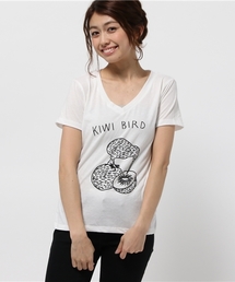 DouDou | 【DouDou】プリントVネックTシャツ(Tシャツ/カットソー)