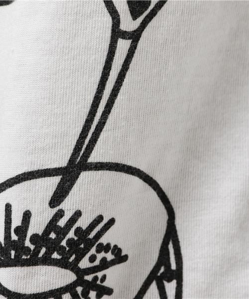 DouDou（ドゥドゥ）の「【DouDou】プリントVネックTシャツ（Tシャツ/カットソー・レディース・ホワイト/グレー/サックスブルー・FREE）」の11枚目の写真