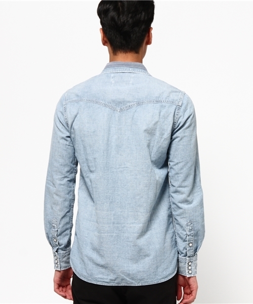 REMI RELIEF（レミレリーフ）の「REMI RELIEF(レミ　レリーフ) シャンブレーデニムウエスタンシャツ / 03/RN16189031（シャツ/ブラウス・メンズ・ライトブルー・M/L）」の3枚目の写真