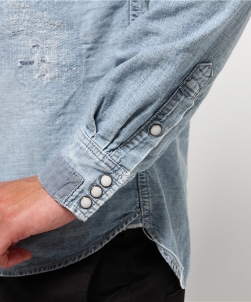 REMI RELIEF（レミレリーフ）の「REMI RELIEF(レミ　レリーフ) シャンブレーデニムウエスタンシャツ / 03/RN16189031（シャツ/ブラウス・メンズ・ライトブルー・M/L）」の5枚目の写真