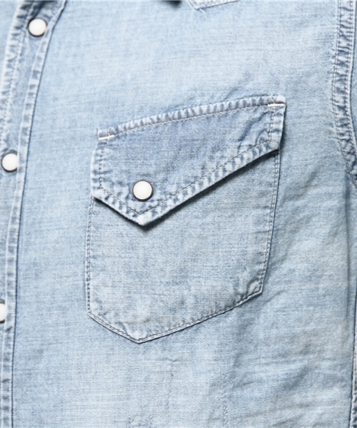 REMI RELIEF（レミレリーフ）の「REMI RELIEF(レミ　レリーフ) シャンブレーデニムウエスタンシャツ / 03/RN16189031（シャツ/ブラウス・メンズ・ライトブルー・M/L）」の6枚目の写真