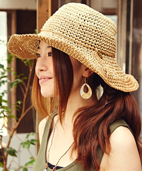 チャイハネ（チャイハネ）の「【チャイハネ】グラデーションつば広ハット（ハット・レディース・ベージュ/ネイビー/ブラウン・FREE）」の3枚目の写真