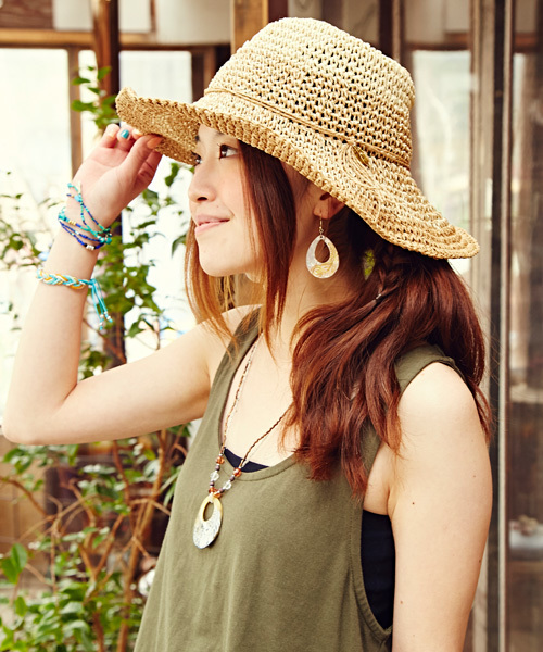 チャイハネ（チャイハネ）の「【チャイハネ】グラデーションつば広ハット（ハット・レディース・ベージュ/ネイビー/ブラウン・FREE）」の4枚目の写真