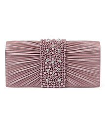 girl | 【結婚式・お呼ばれ対応】ビジューラディアルサテンプリーツパーティーバッグ(クラッチバッグ)