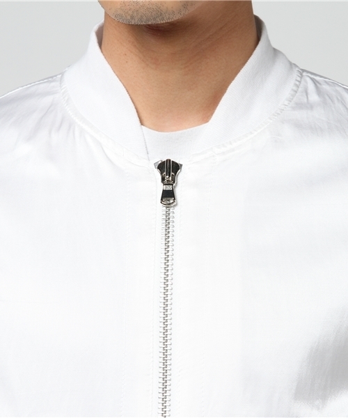 ESTNATION（エストネーション）の「ESTNATION サテンMA-1ブルゾン（MA-1・メンズ・ホワイト/ブラック/オリーブ・LARGE/MEDIUM/SMALL）」の13枚目の写真