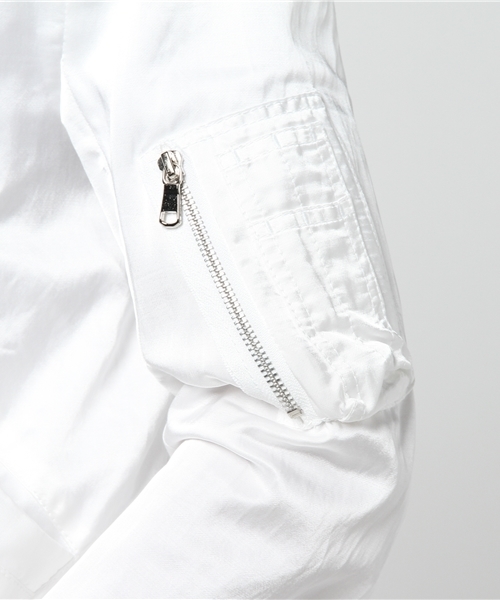 ESTNATION（エストネーション）の「ESTNATION サテンMA-1ブルゾン（MA-1・メンズ・ホワイト/ブラック/オリーブ・LARGE/MEDIUM/SMALL）」の15枚目の写真
