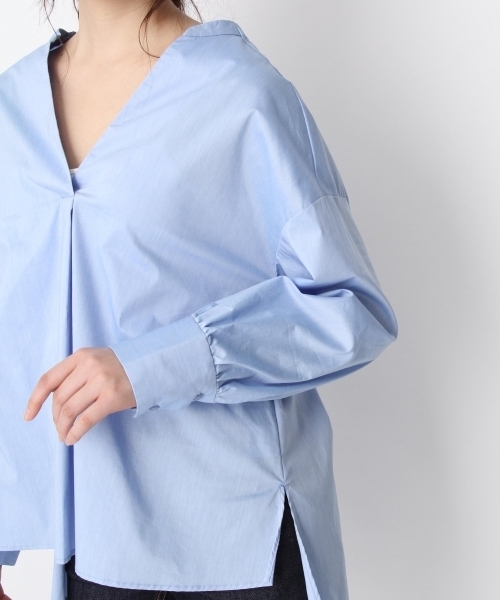 Andemiu（アンデミュウ）の「バックレースＵＰスキッパー749653（シャツ/ブラウス・レディース・キャメル/ホワイト/ライトブルー・FREE）」の17枚目の写真