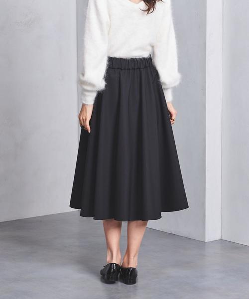 新品]ユナイテッドアローズ ブラックフランネルフレアースカート40