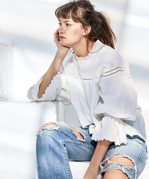 CIAOPANIC（チャオパニック）の「キャンディースリーブブラウス（シャツ/ブラウス・レディース・ブラック/アイボリー・FREE）」の2枚目の写真