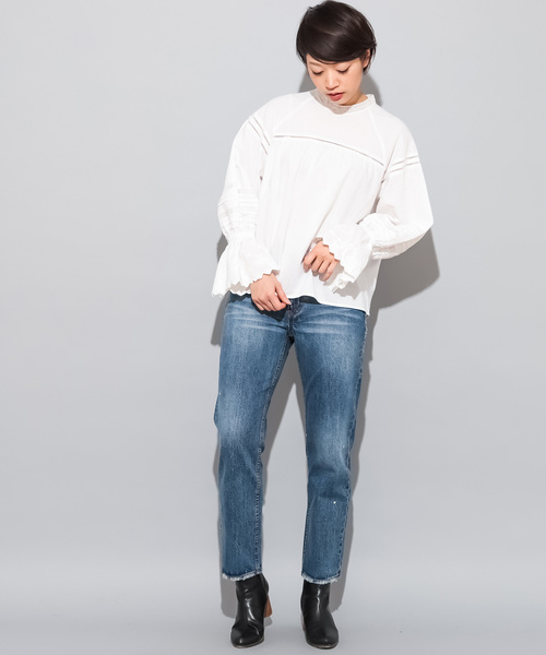 CIAOPANIC（チャオパニック）の「キャンディースリーブブラウス（シャツ/ブラウス・レディース・ブラック/アイボリー・FREE）」の13枚目の写真