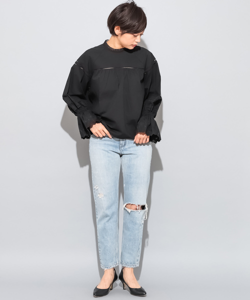 CIAOPANIC（チャオパニック）の「キャンディースリーブブラウス（シャツ/ブラウス・レディース・ブラック/アイボリー・FREE）」の15枚目の写真