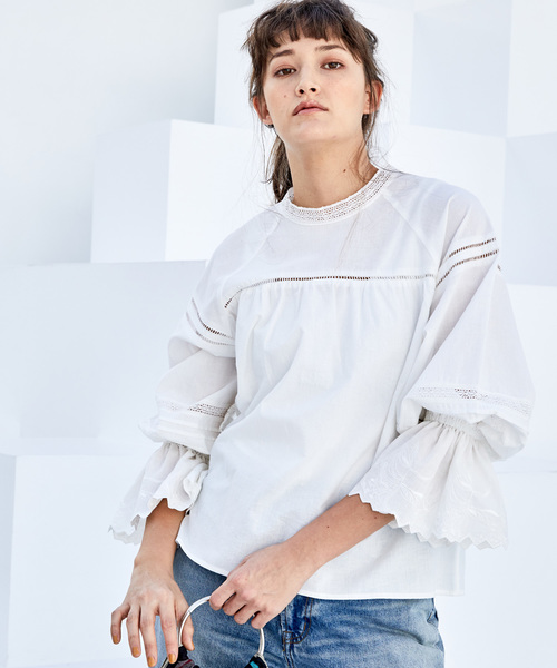 CIAOPANIC（チャオパニック）の「キャンディースリーブブラウス（シャツ/ブラウス・レディース・ブラック/アイボリー・FREE）」の17枚目の写真