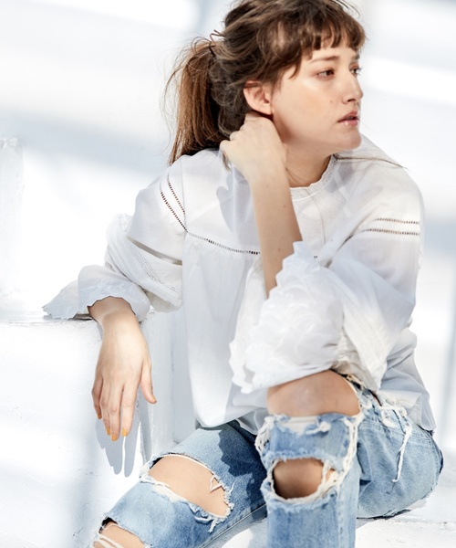 CIAOPANIC（チャオパニック）の「キャンディースリーブブラウス（シャツ/ブラウス・レディース・ブラック/アイボリー・FREE）」の4枚目の写真