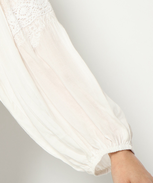 LBC（エルビーシー）の「エアリーシャーリングブラウス（シャツ/ブラウス・レディース・ホワイト/ブラック・MEDIUM/LARGE）」の6枚目の写真