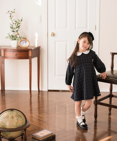 Catherine Cottage（キャサリンコテージ）の「Aラインチェックワンピース（ワンピース・キッズ・グレー/ネイビー・110/120/130/140）」の8枚目の写真