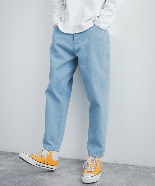 Rocky Monroe（ロッキーモンロー）の「ワイドデニムバルーンスケーターパンツ 10オンス（デニムパンツ・メンズ・ワンウォッシュ/ブルー/インディゴブルー/ブラック/ブルー系その他2/ブルー系その他3/ブラック系その他2/ブラック系その他3/ブルー系その他/ブラック系その他/キナリ/ブルー系その他4/ホワイト系その他/ブルー系その他6/ブルー系その他5/ブルー系その他7/ブルー系1/ブルー系/ダークグリーン/ブラック系1/ブラック系/ダークグリーン系・L/M/S/SMALL/MEDIUM/LARGE）」の12枚目の写真