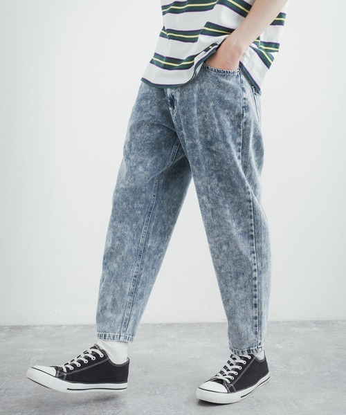 Rocky Monroe（ロッキーモンロー）の「ワイドデニムバルーンスケーターパンツ 10オンス（デニムパンツ・メンズ・ワンウォッシュ/ブルー/インディゴブルー/ブラック/ブルー系その他2/ブルー系その他3/ブラック系その他2/ブラック系その他3/ブルー系その他/ブラック系その他/キナリ/ブルー系その他4/ホワイト系その他/ブルー系その他6/ブルー系その他5/ブルー系その他7/ブルー系1/ブルー系/ダークグリーン/ブラック系1/ブラック系/ダークグリーン系・L/M/S/SMALL/MEDIUM/LARGE）」の18枚目の写真