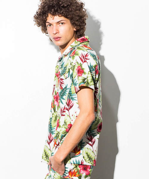 1PIU1UGUALE3  RELAX （ウノピゥウノウグァーレトレ リラックス）の「1PIU1UGUALE3 RELAX(ウノピゥウノウグァーレトレ)プリぺラアロハシャツ（シャツ/ブラウス・メンズ・ネイビー/ブルー/ホワイト・MEDIUM/X-LARGE/SMALL/LARGE）」の5枚目の写真