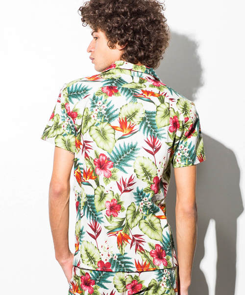 1PIU1UGUALE3  RELAX （ウノピゥウノウグァーレトレ リラックス）の「1PIU1UGUALE3 RELAX(ウノピゥウノウグァーレトレ)プリぺラアロハシャツ（シャツ/ブラウス・メンズ・ネイビー/ブルー/ホワイト・MEDIUM/X-LARGE/SMALL/LARGE）」の6枚目の写真