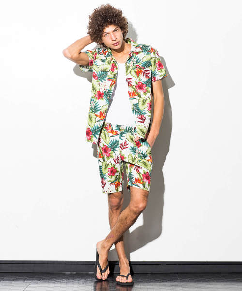 1PIU1UGUALE3  RELAX （ウノピゥウノウグァーレトレ リラックス）の「1PIU1UGUALE3 RELAX(ウノピゥウノウグァーレトレ)プリぺラアロハシャツ（シャツ/ブラウス・メンズ・ネイビー/ブルー/ホワイト・MEDIUM/X-LARGE/SMALL/LARGE）」の7枚目の写真