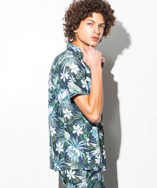 1PIU1UGUALE3  RELAX （ウノピゥウノウグァーレトレ リラックス）の「1PIU1UGUALE3 RELAX(ウノピゥウノウグァーレトレ)プリぺラアロハシャツ（シャツ/ブラウス・メンズ・ネイビー/ブルー/ホワイト・MEDIUM/X-LARGE/SMALL/LARGE）」の9枚目の写真