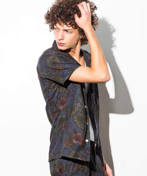 1PIU1UGUALE3  RELAX （ウノピゥウノウグァーレトレ リラックス）の「1PIU1UGUALE3 RELAX(ウノピゥウノウグァーレトレ)プリぺラアロハシャツ（シャツ/ブラウス・メンズ・ネイビー/ブルー/ホワイト・MEDIUM/X-LARGE/SMALL/LARGE）」の12枚目の写真