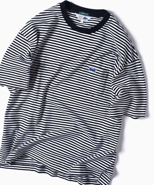 LACOSTE（ラコステ）の「LACOSTE: 別注 ドロップテイル ビッグ ポケット Tシャツ（Tシャツ/カットソー・メンズ・ホワイト/チャコールグレー/ダークネイビー/ネイビー/グリーン/ブルー・LARGE/MEDIUM/SMALL/X-LARGE/X-SMALL）」の6枚目の写真