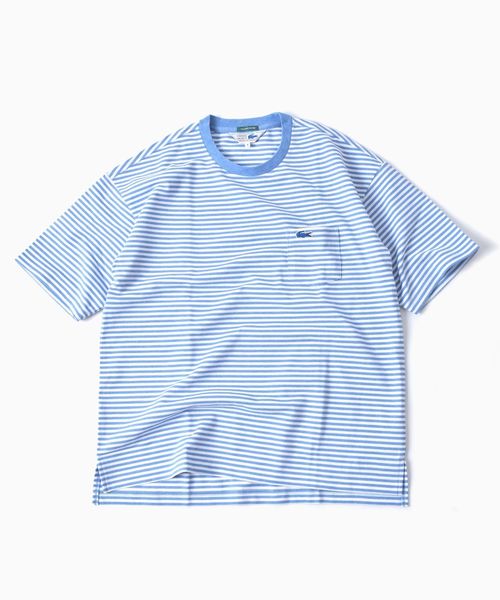 LACOSTE（ラコステ）の「LACOSTE: 別注 ドロップテイル ビッグ ポケット Tシャツ（Tシャツ/カットソー・メンズ・ホワイト/チャコールグレー/ダークネイビー/ネイビー/グリーン/ブルー・LARGE/MEDIUM/SMALL/X-LARGE/X-SMALL）」の8枚目の写真